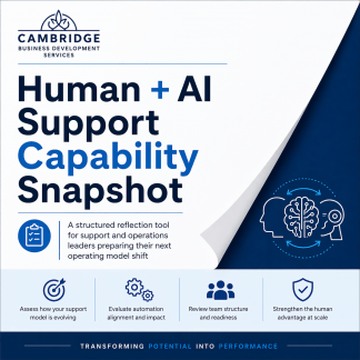 Human + AI Support Capability Snapshot diagnostic tool for scale-up support and operations leaders assessing their support operating model and automation readiness